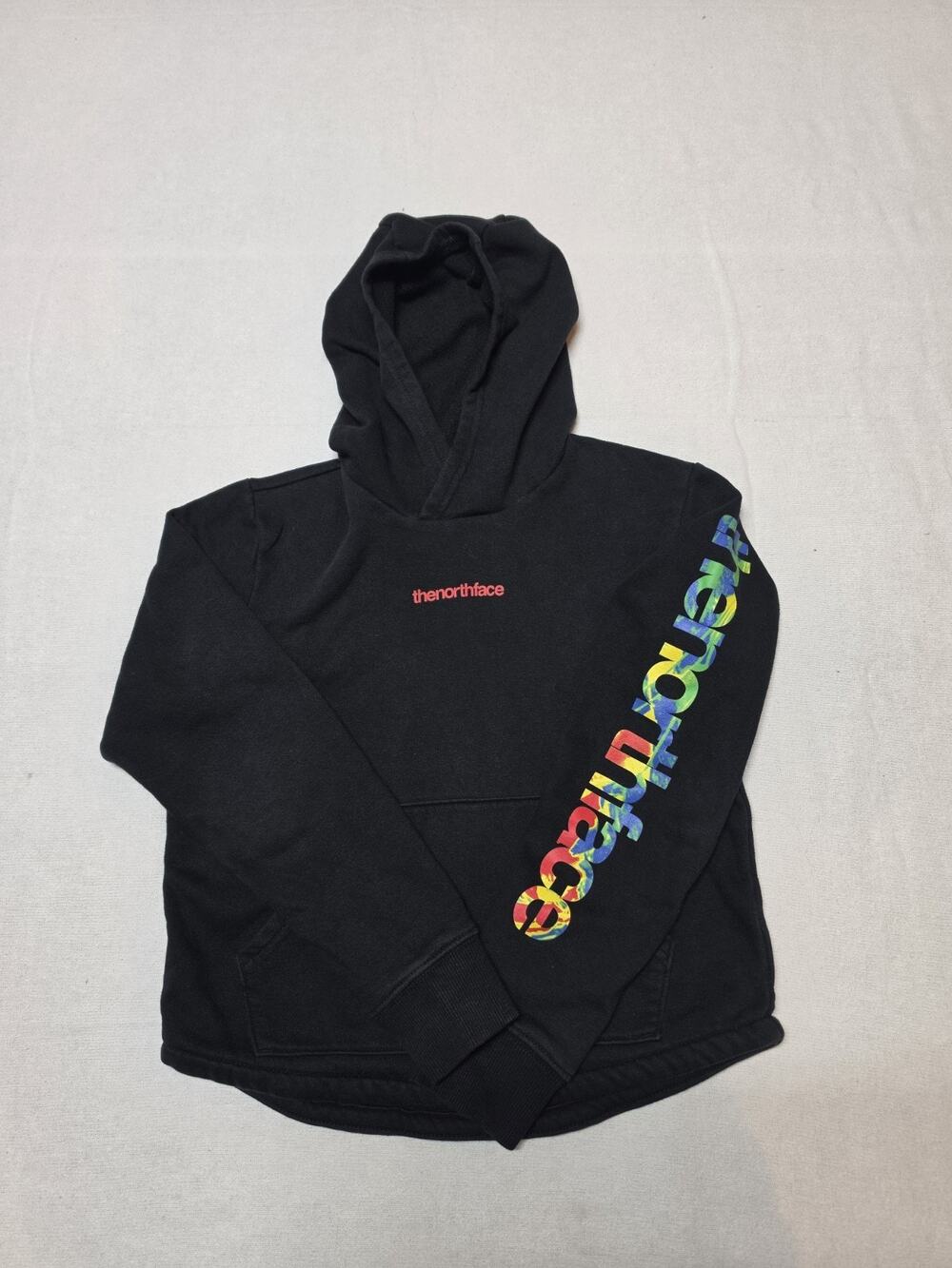 the north face Boys Size L Black Spell Out Hoodie